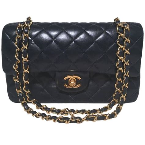 chanel navy blue vintage handbag